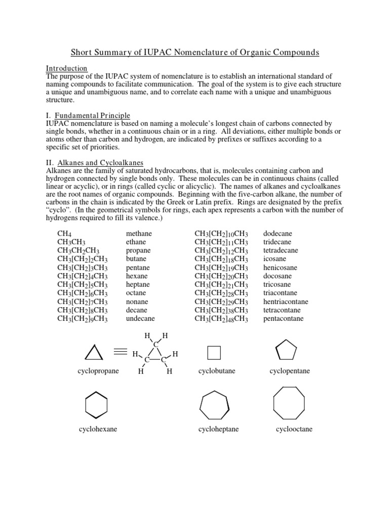 IUPAC Nomenclature Overview | PDF | Alkane | Functional Group