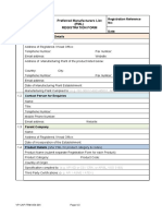 Preferred Manufacturers List (PML) Registration Form: Registration Reference No: Date: Manufacturing Plant Details