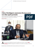 Chico Rodrigues Aumenta Licença para 121 Dias Após Pressão