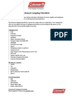 Coleman Camping Checklist