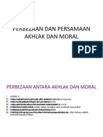 Perbezaan Dan Persamaan Akhlak Dan Moral