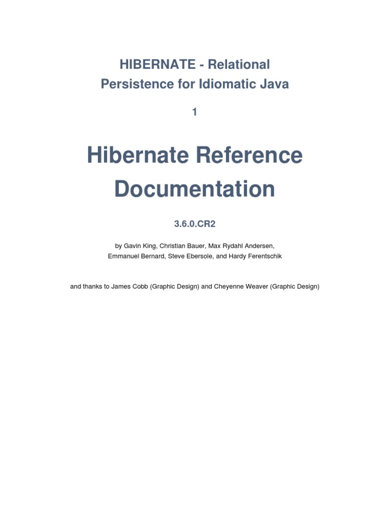 Hibernate Reference | PDF | Relational Model | Databases