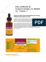 Extracto Orgánico Certificado de Ashwagandha para La Energía y La Vitalidad de Herb Pharm