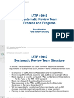 IATF 16949 Systematic Review Team Process and Progress: Russ Hopkins Ford Motor Company