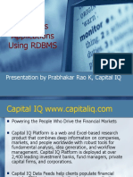 Business Applications Using RDBMS: Presentation by Prabhakar Rao K, Capital IQ