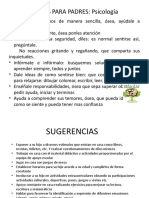 SUGERENCIAS PARA PADRES Psicologia