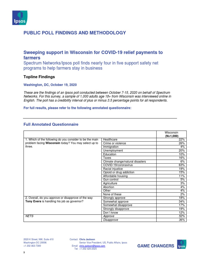 Wisconsin Poll Results PDF Public Sphere Government