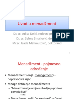 Menadžment - Uvodno Predavanje