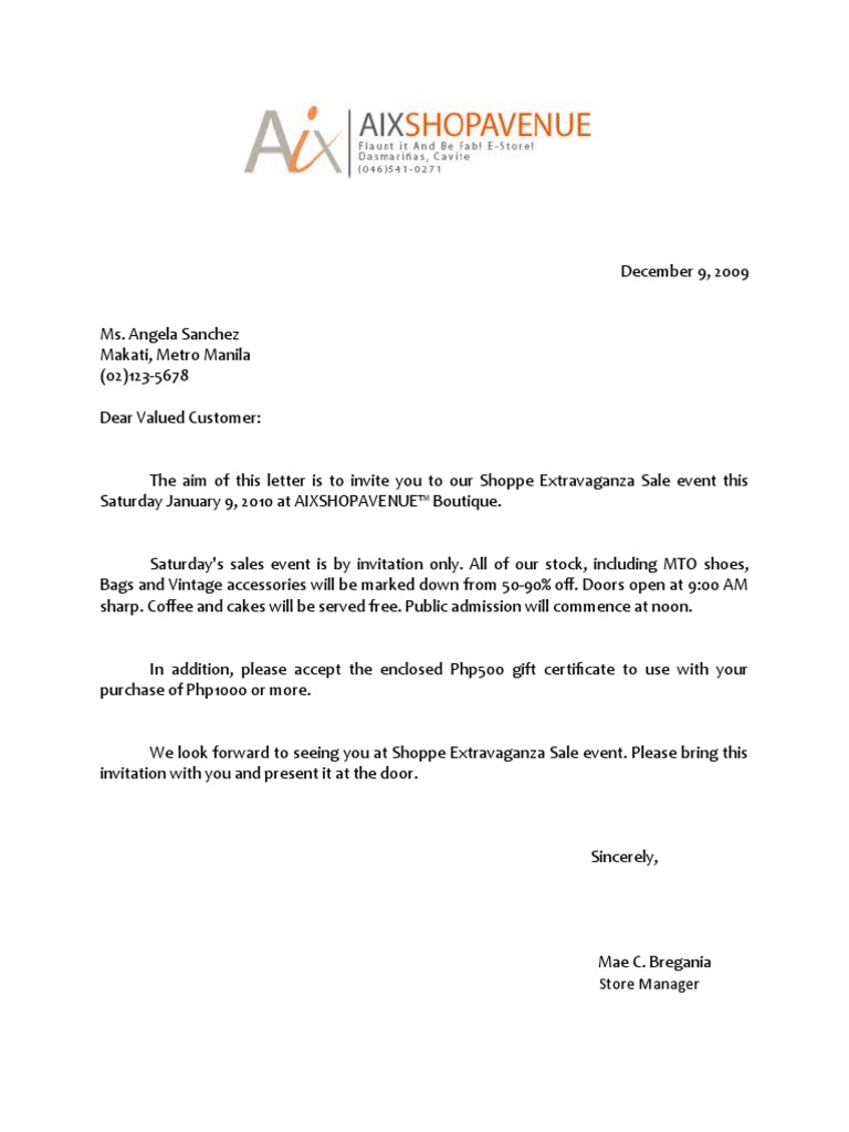Letter of Invitation