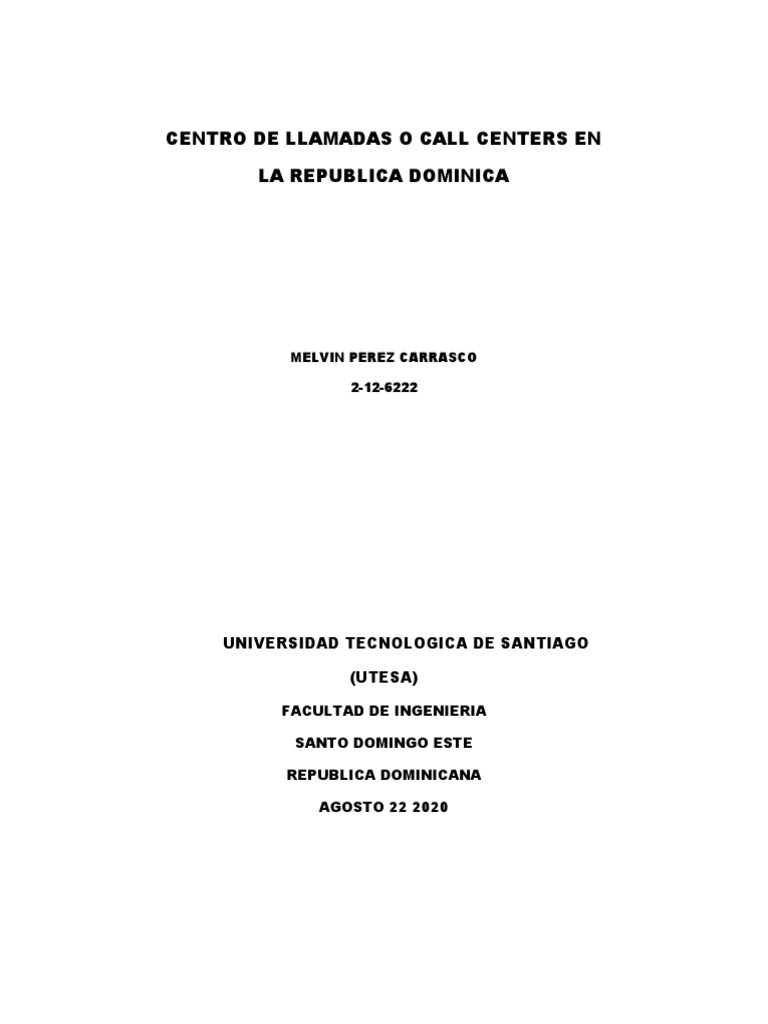Call Centers en República Dominicana | PDF | Centro de llamadas ...