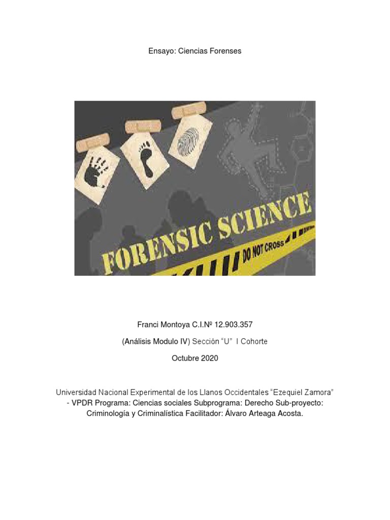 Ensayo Ciencias Forenses en Venezuela PDF Ciencia forense