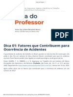 Dica 01 - Fatores Que Contribuem para Ocorrencia de Acidentes