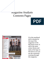 Magazine Analysis-Contents Pages