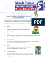 Tipos de Desastres Naturales para Quinto Grado de Primaria PDF