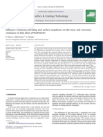 Influence of Plasma-Nitriding and Surface Roughness On The Wear and Corrosion