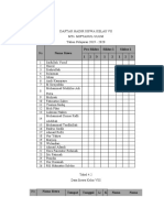 Daftar Hadir Siswa Kelas Vii