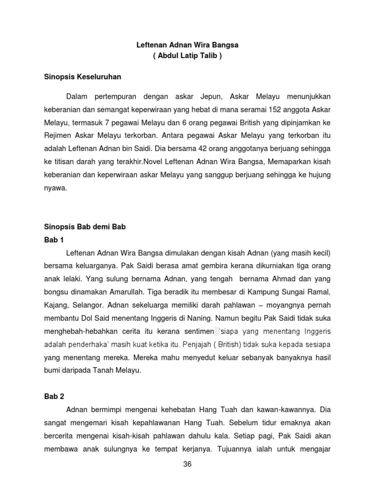 Leftenan Adnan Wira Bangsa Pdf