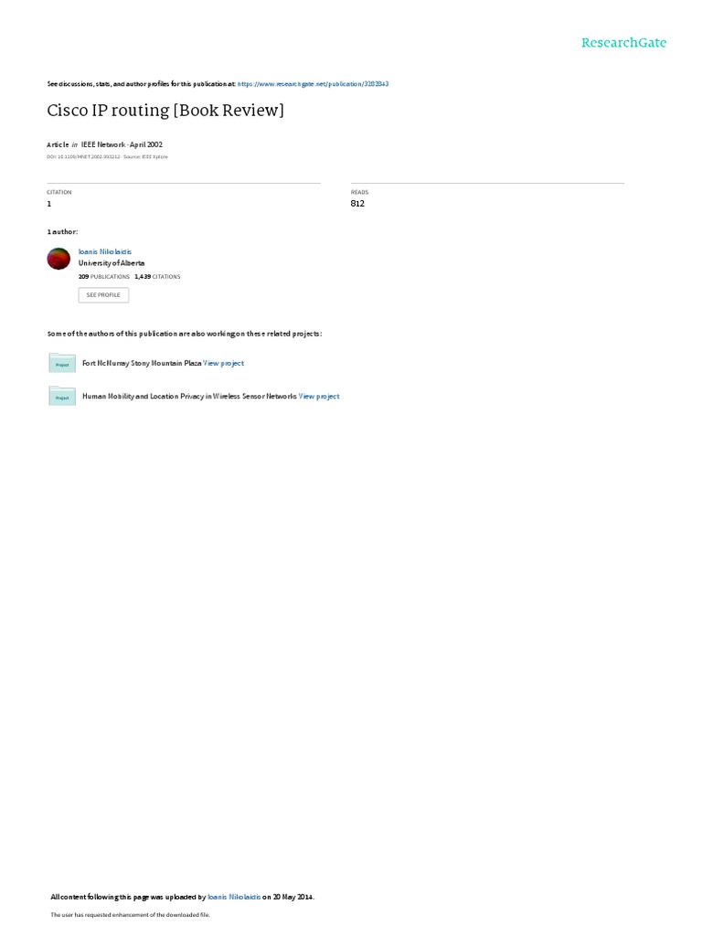 Cisco IP Routing Book Review | PDF | Internet Protocols | Transmission ...