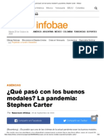 ¿Qué Pasó Con Los Buenos Modales - La Pandemia - Stephen Carter - Infobae