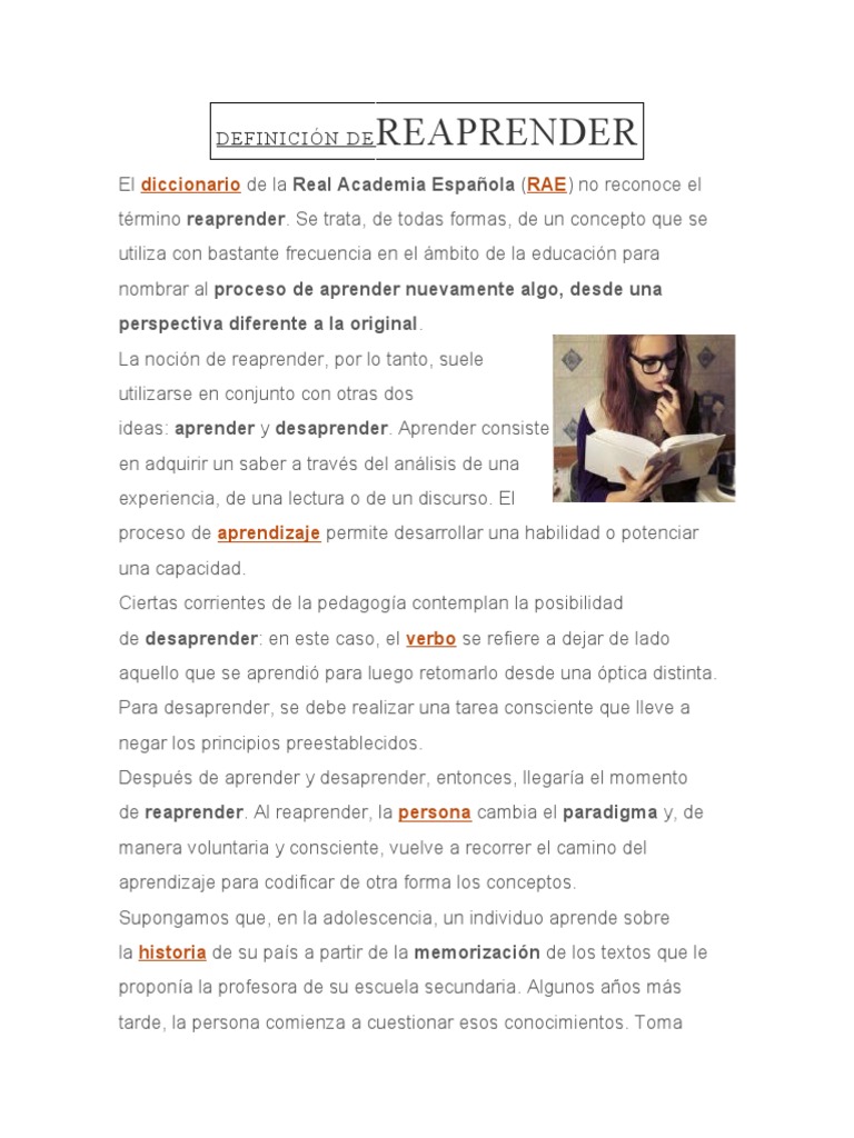 Definición de Reaprender | PDF