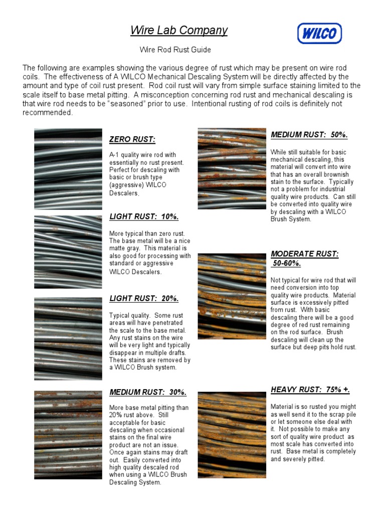 Wire Rod Rust Levels and Descaling Guide | PDF | Wire | Rust