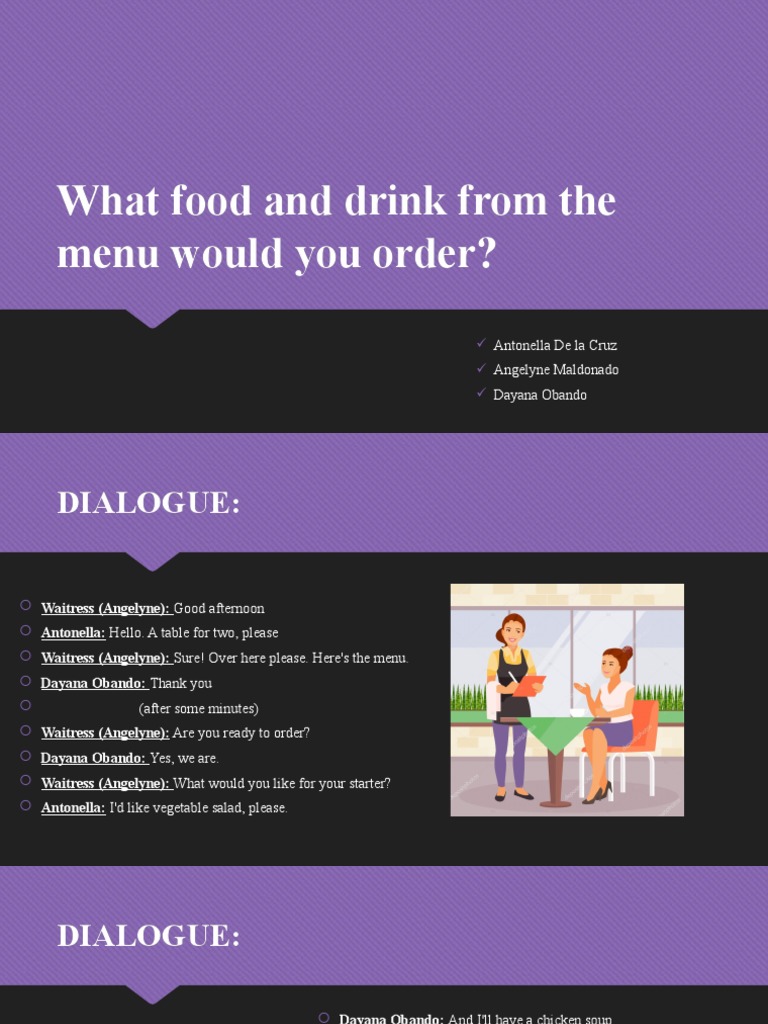 Menu Order Dialogue Example | PDF