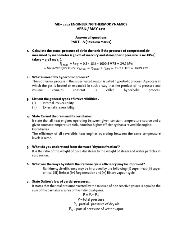 14 University Solved Ques Paper Thermodynamics Heat