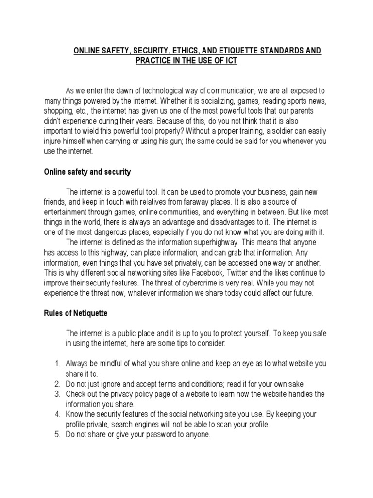 Online Safety and Security Guidelines | PDF | Malware | Computer Law