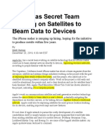 Apple Has Secret Team Working On Satellites To Beam Data To Devices