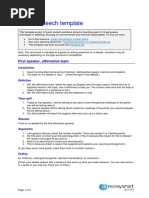 Debate Speech Template: First Speaker, Affirmative Team