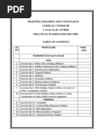 Drafting, Pleading and Conveyance Clinical Course-Iii 3 Year Ll.B. Course Practical Examination Record