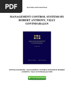 Management Control Systems by Robert Anthony Vijay Govindarajan PDF