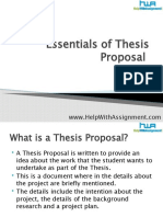 Essentials of Thesis Proposal