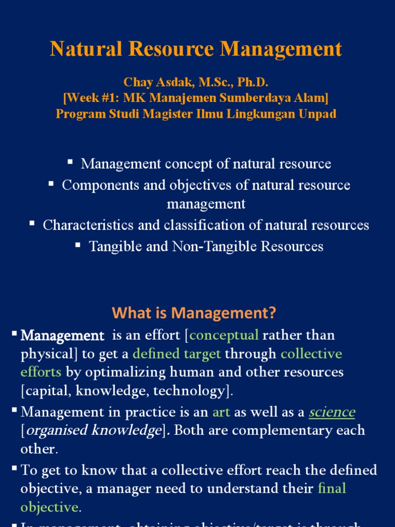 ResMngmt Week#1 | PDF | Natural Resource Management | Sustainability