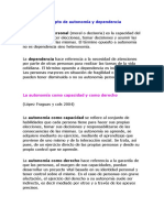 Concepto de Autonomía y Dependencia Competencias Comunicativas