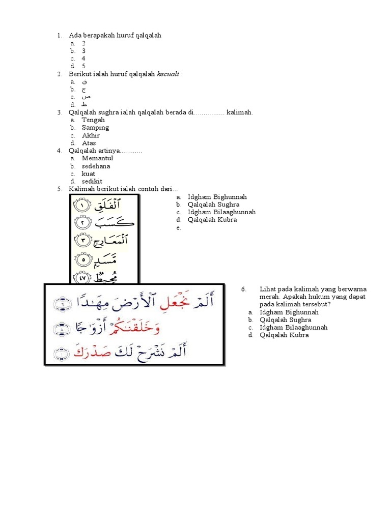 Soal Qolqolah