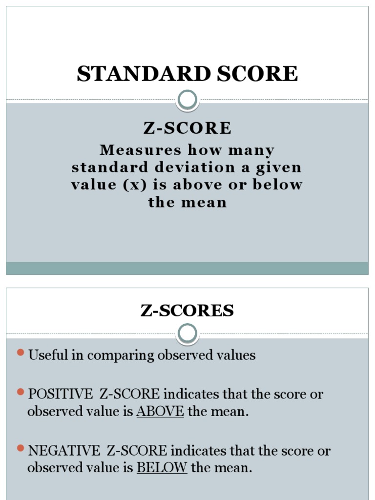Understanding Z-Scores and Standard Scores | PDF