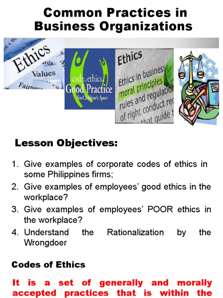Examples Of Poor Conduct