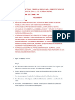 Medidas Preventivas Generales para La Prevención de Riesgos en Salud Ocupacional