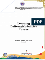 Learning Deliverymodalities Course: Department of Education