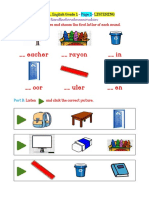 English G1 Listening - First Letters & Picture Match