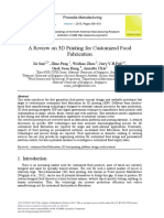 A Review On 3D Printing For Customized Food Fabrication