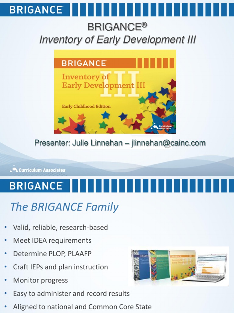 Brigance Inventory of Early Development PDF Individualized