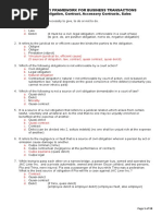 Regulatory Framework For Business Transactions Law On Obligation, Contract, Accessory Contracts, Sales