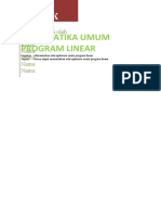 Matematika Umum Program Linear: Tugas Disusun Oleh: Kelompok ... Kelas Nama Nama Nama Nama