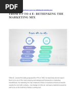 From 4 P To 4 E: Rethinking The Marketing Mix