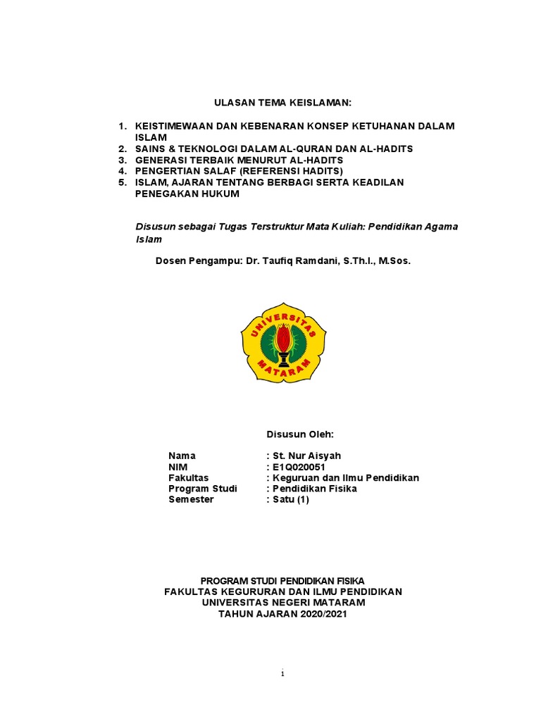 Tugas Mid Agama Islam Pdf