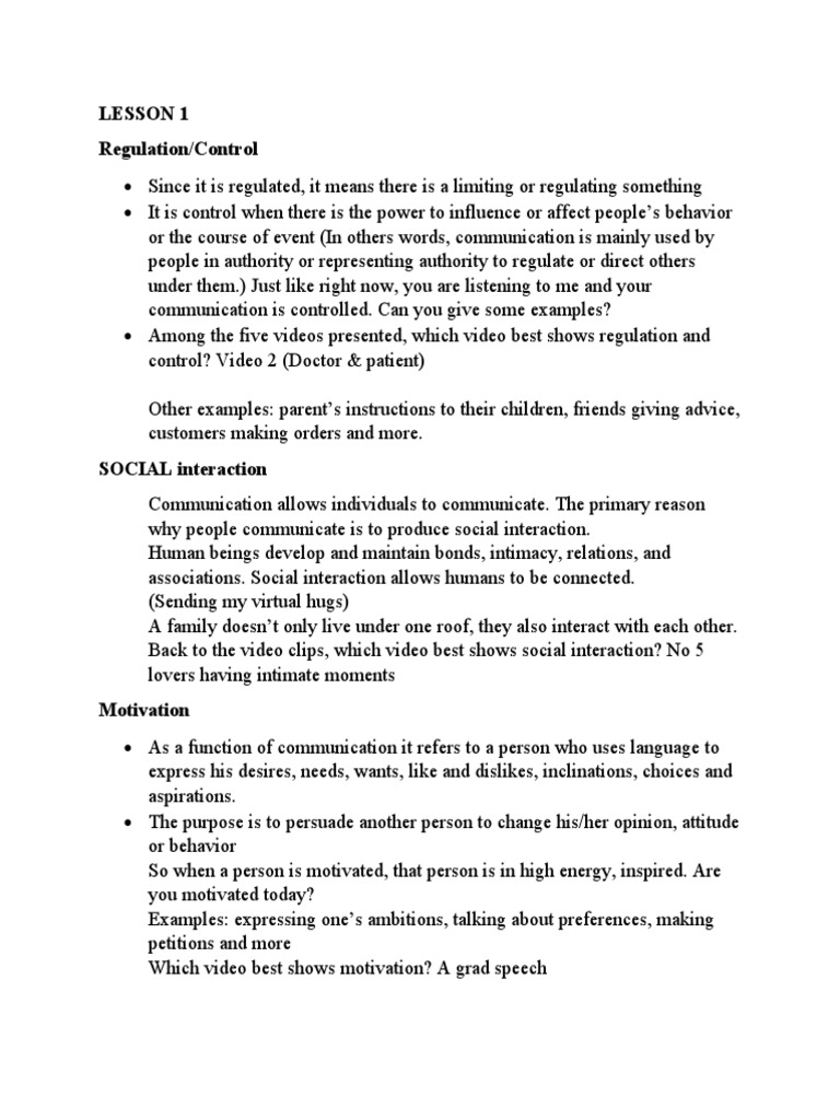 Lesson 1 Regulation/Control | PDF | Motivation | Motivational