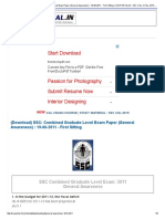 (Download) SSC - Combined Graduate Level Exam Paper (General Awareness) - 19-06-2011 - First Sitting - SSCPORTAL