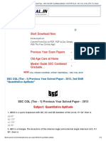 Start Download Now: SSC CGL (Tier - 1) Previous Year Solved Paper - 2013